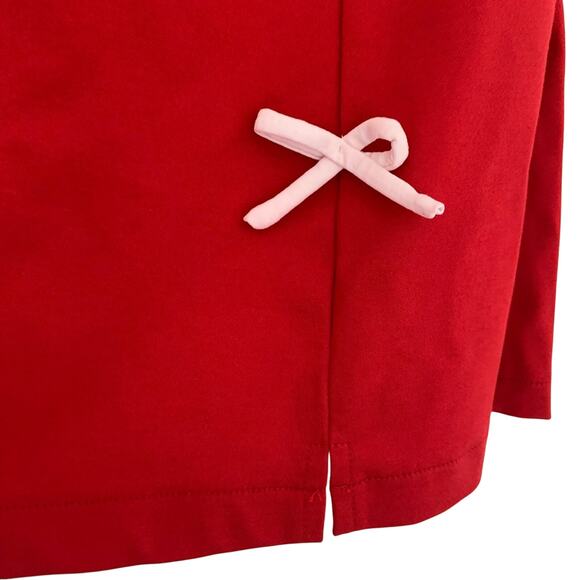 Red Mini Dress with White Bow Accents Size Small - Picture 4 of 9